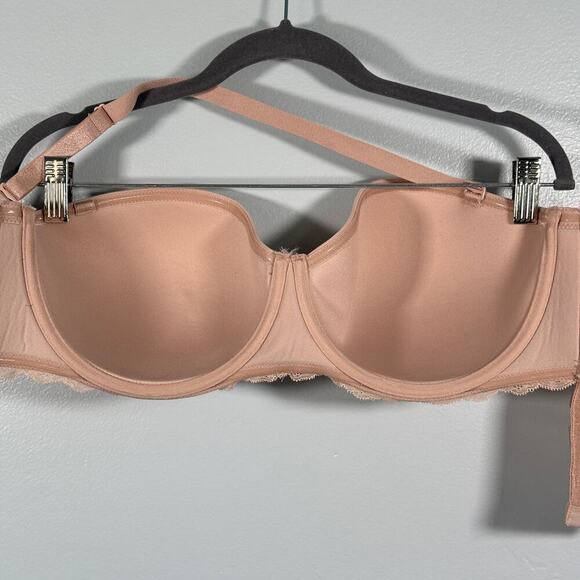 Torrid Curve 42D Lace Strapless Bra Beige Satin - Picture 6 of 6
